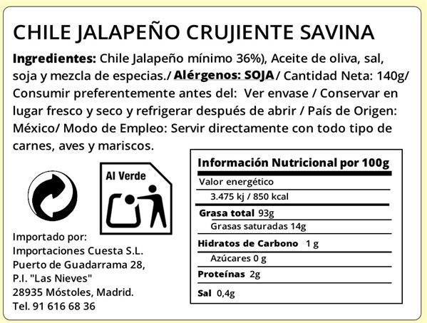 Crispy Jalapeño from Mexican Chili 140g-detalle