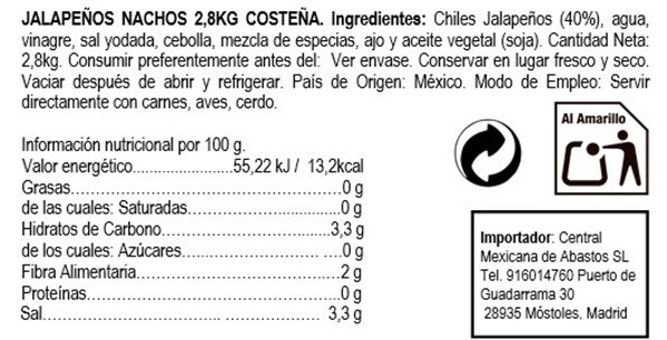 Jalapeños nachos "La Costeña" 220g-lateral