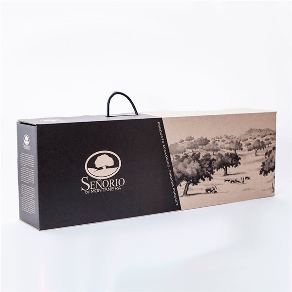 Organic 100% Iberian breed black label ham, Señorío de Montanera.-trasera