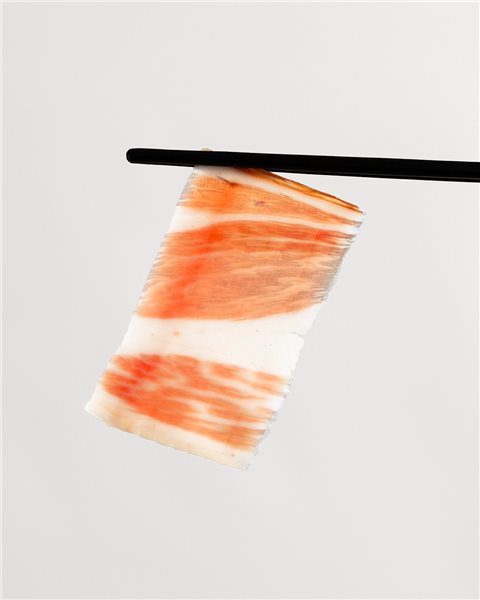 JAMÓN BELLOTA IBÉRICO 50% RAZA IBÉRICA CORTADO A CUCHILLO-trasera