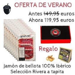 Jambon Ibérique de Bellota 100 % Rivera tranché + Cadeau : morceau de Fromage + Gressins
