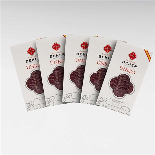 Jambon de Cebo de Campo 100 % Ibérique en Tranches, BEHER-izquierda