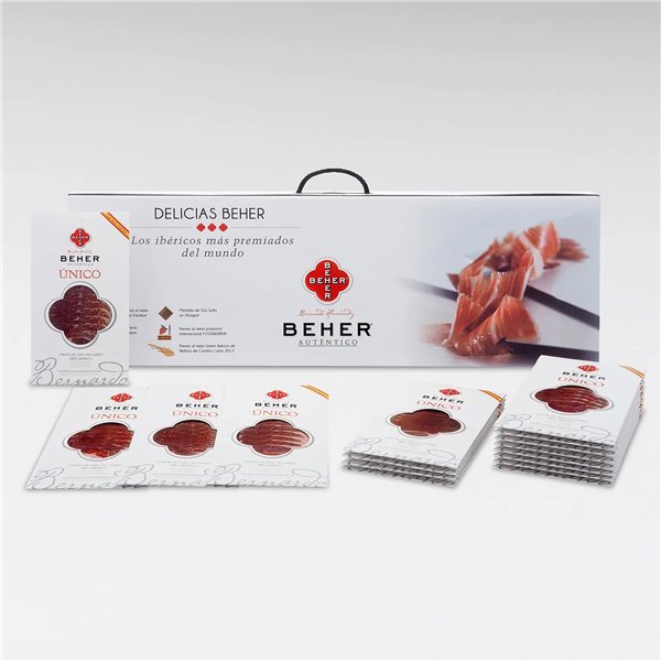 Jamón de Cebo de Campo 100% Ibérico Único loncheado, BEHER-lateral