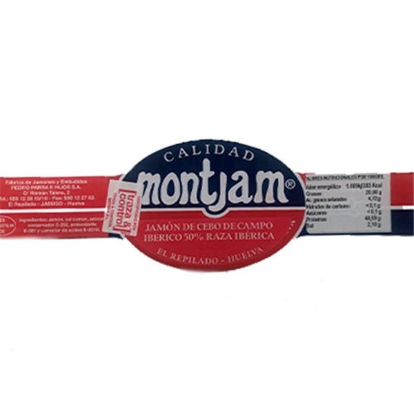 Jambon ibérique de plein air 50% race ibérique Montjam (ruban vert)-detalle