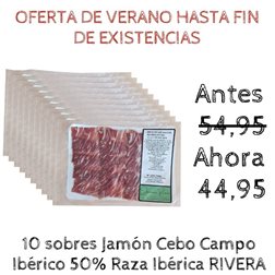 Jamón de Cebo de Campo Ibérico 50% raza Ibérica Rivera Loncheado