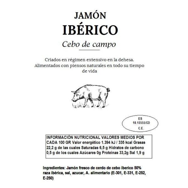 Jamón ibérico de cebo de campo-izquierda