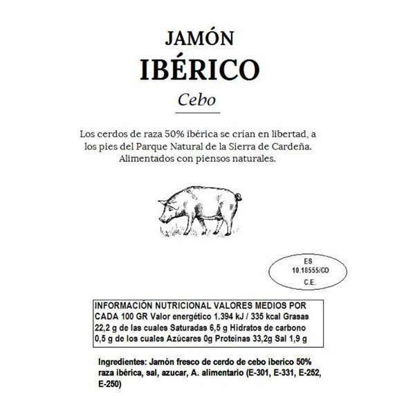 Jamón ibérico de cebo-izquierda