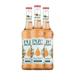 Jarabe para Cóctel Monin Concentrado, Pure — Puro 70 cl Apricot — Aprico, Peach — Melocotón (Caja de 3 unidades)