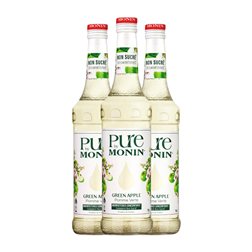 Jarabe para Cóctel Monin Concentrado, Pure — Puro 70 cl Green Apple — Manzana Verde (Caja de 3 unidades)