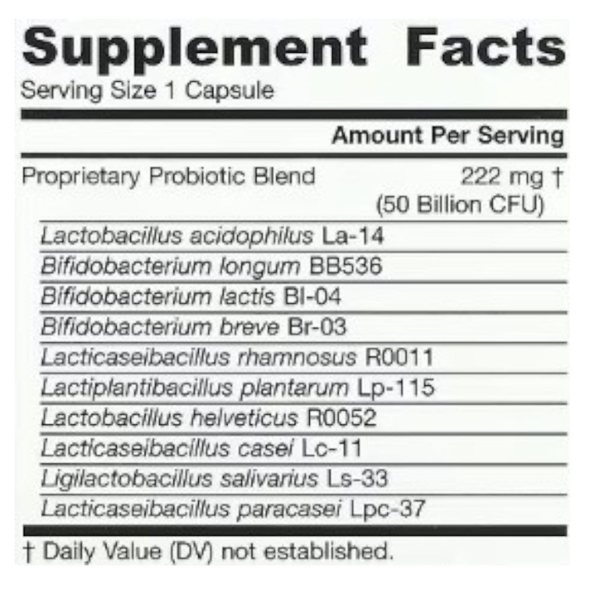 Jarro-Dophilus Ultra Gut Rescue 50 Billion CFU 60 Caps-detalle