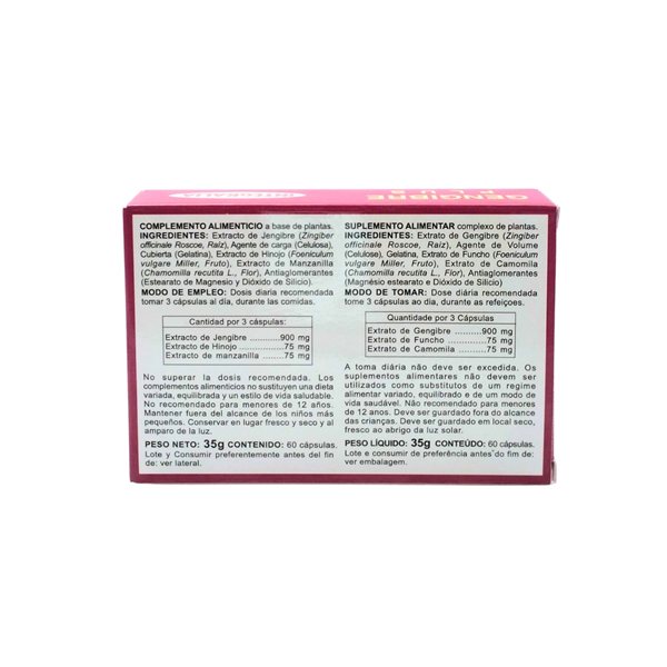 Ingwer Plus (Ingwer, Fenchel und Kamille) 60 Kapseln Integralia-detalle