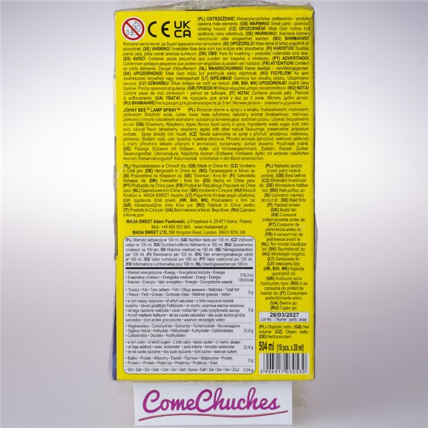 Johny Bee Spray Licht 18 Einheiten 28 ML-trasera