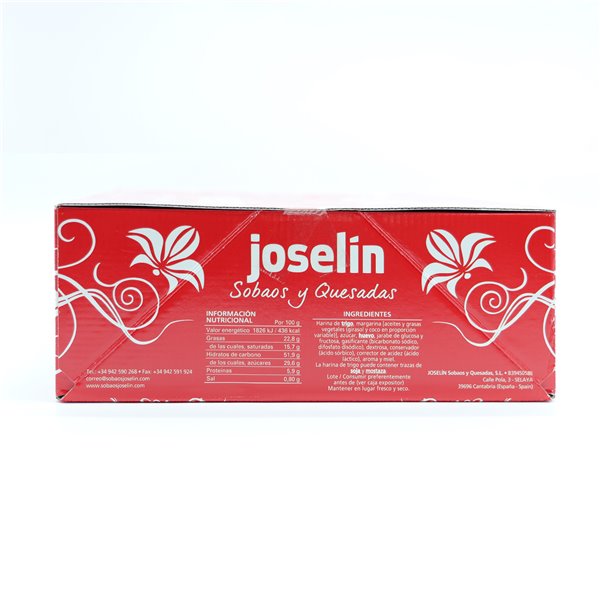Joselín Sobaos Grandes, élaborés avec de la margarine, emballés individuellement sous film, boîte en carton de 18 Sobaos (2550g)-lateral