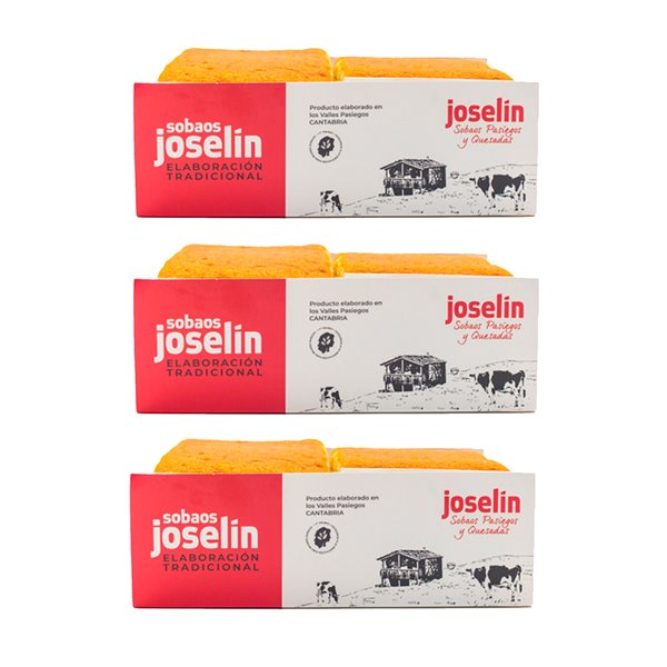 Joselín Sobaos Grandes, élaborés avec de la margarine, emballés individuellement dans du papier paraffiné, paquet de 4 sobaos (575 g)-lateral