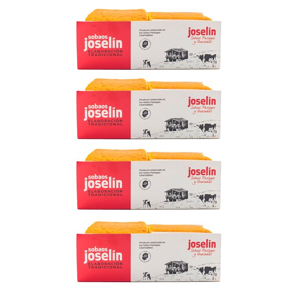 Joselín Sobaos Grandes, élaborés avec de la margarine, emballés individuellement dans du papier paraffiné, paquet de 4 sobaos (575 g)-trasera