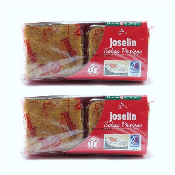 Joselín Large Pasiegos Sobao, made with Butter, IGP Controlled Quality, individually wrapped in transparent film, Pack of 4 Sobaos (600 gr)-detalle