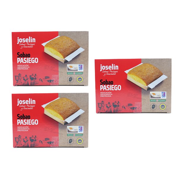Joselín Medium Pasiegos Sobaos, made with Butter, Controlled Quality IGP Sobao Pasiego, Pack of 8 Sobaos individually wrapped in transparent film (600 gr)-lateral