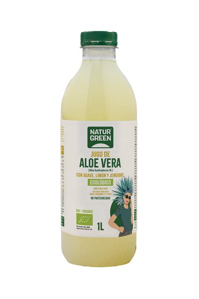 Jus d'Aloe Vera avec Agave, Citron et Gingembre Bio 1L NaturGreen-detalle