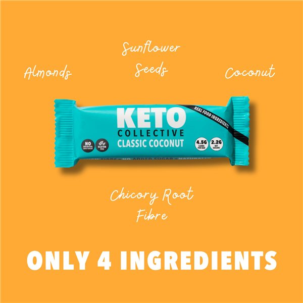 Keto Collective Classic Coconut Bar 40g-lateral