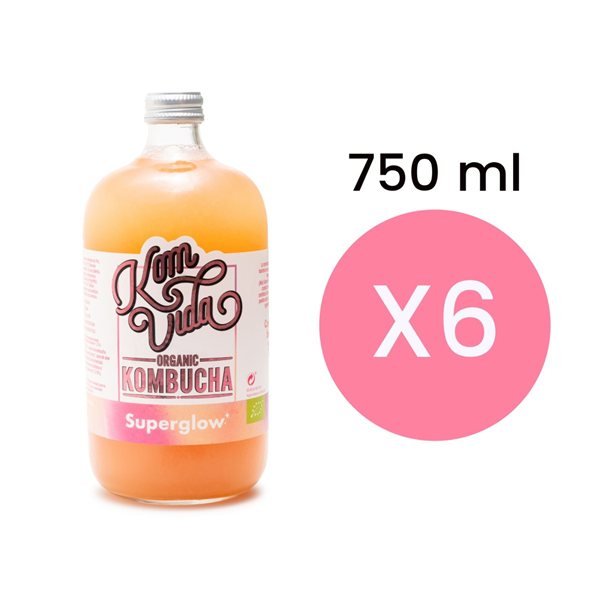 Kombucha Superglow Organic 6x750ml Komvida-detalle