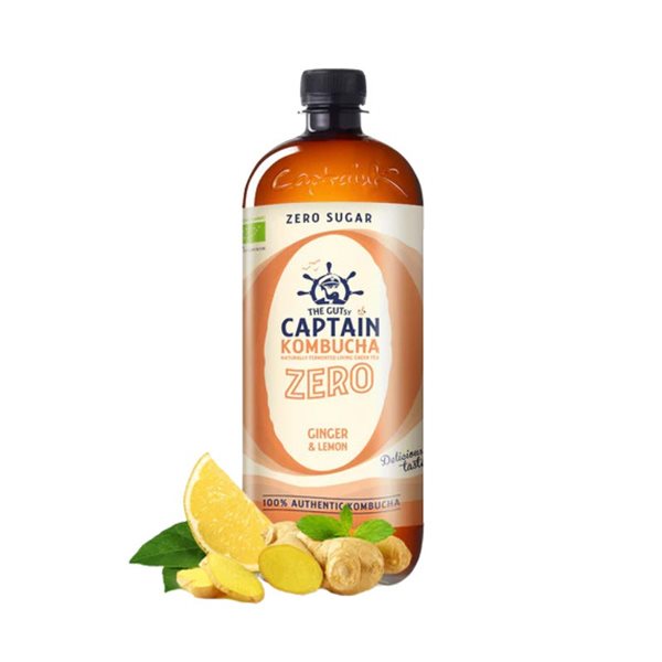 Kombucha ZERO Ginger & Lemon Bio 1L Captain Kombucha-detalle