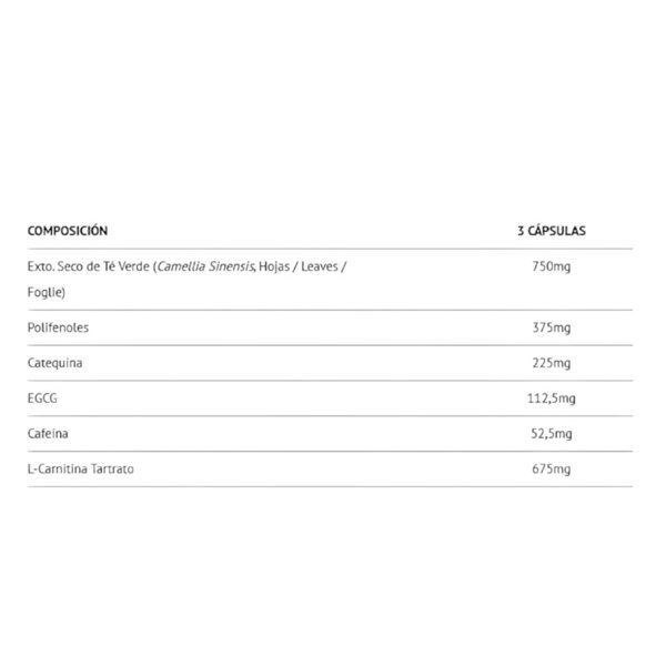 L-Carnitine & Green Tea 475 Mg 100 Caps-detalle