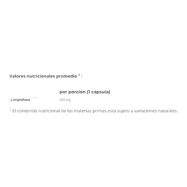 L-Tryptophan 180 Caps-detalle