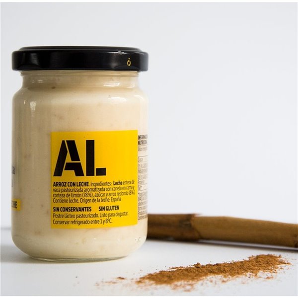 LA CHAPELLE Riz au lait, dessert lacté traditionnel en pot en verre, avec cannelle et citron, sans gluten, 145 g-izquierda
