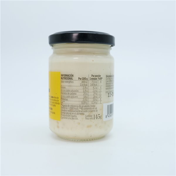 LA CHAPELLE Riz au lait, dessert lacté traditionnel en pot en verre, avec cannelle et citron, sans gluten, 145 g-lateral