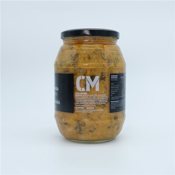 LA ERMITA Cocido Montañés Tradicional, Receta Cántabra con Alubias, Berza y Compango, Sin Gluten ni Alérgenos, Tarro de Vidrio 960 g-lateral