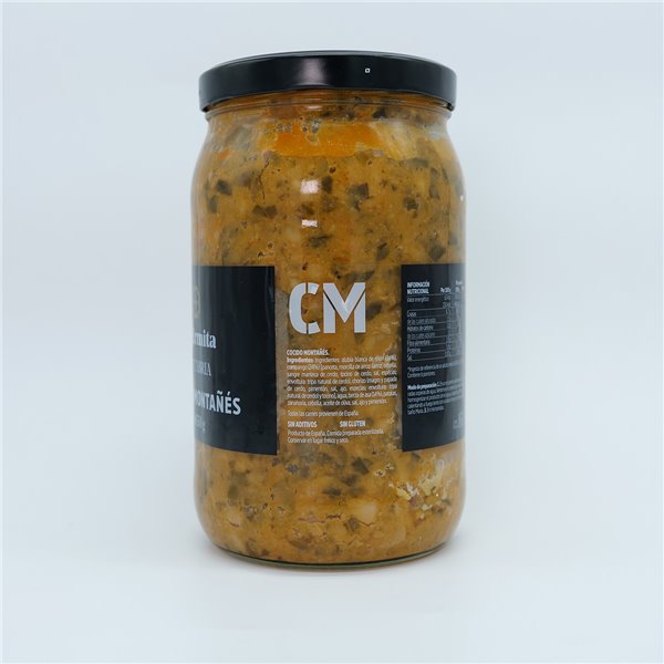 THE HERMITAGE Traditional Mountain Stew, Cantabrian Recipe with Beans, Cabbage, and Compango, Gluten and Allergen Free, Glass Jar 1850 g-detalle