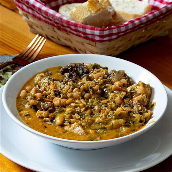 THE HERMITAGE Traditional Mountain Stew, Cantabrian Recipe with Beans, Cabbage, and Compango, Gluten and Allergen Free, Glass Jar 1850 g-izquierda
