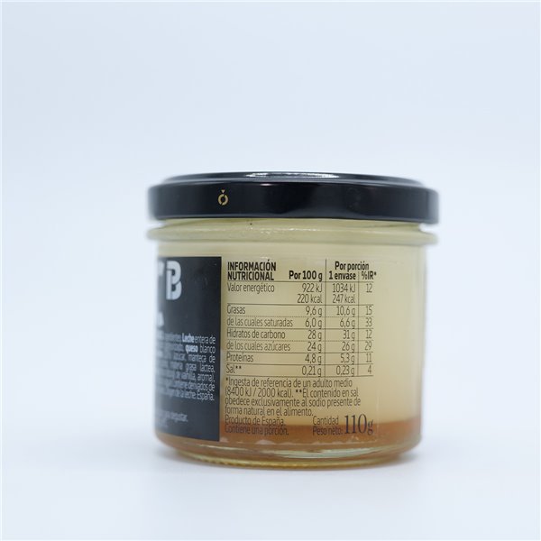 LA ERMITA Flan au chocolat blanc, dessert laitier artisanal avec lait, fromage et enrobage de chocolat blanc, sans gluten, 110 g-lateral
