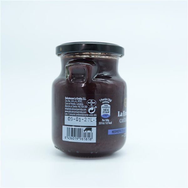 LA ERMITA MermeFruta de Arándanos, Compota Estilo Mermelada con 75% Fruta, Bajo en Azúcar, Sin Gluten ni Conservantes, Tarro de Vidrio 275 g-trasera