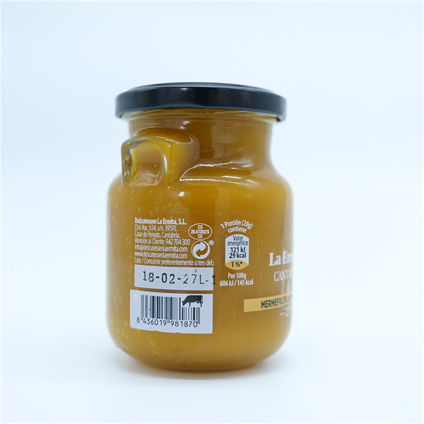 LA ERMITA Mermefruta de Mango, Dulce Intenso de Mango Natural, Sin Conservantes ni Colorantes, Ideal para Postres, Yogur y Tostadas, Tarro de vidrio, 275 g-trasera
