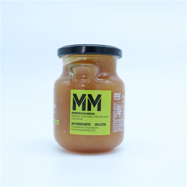 LA CAPILLA MermeFruta de Manzana, Compote Style Confiture avec 75% de Fruits, Touche de Citron, Sans Gluten ni Conservateurs, Pot en Verre 275 g-detalle