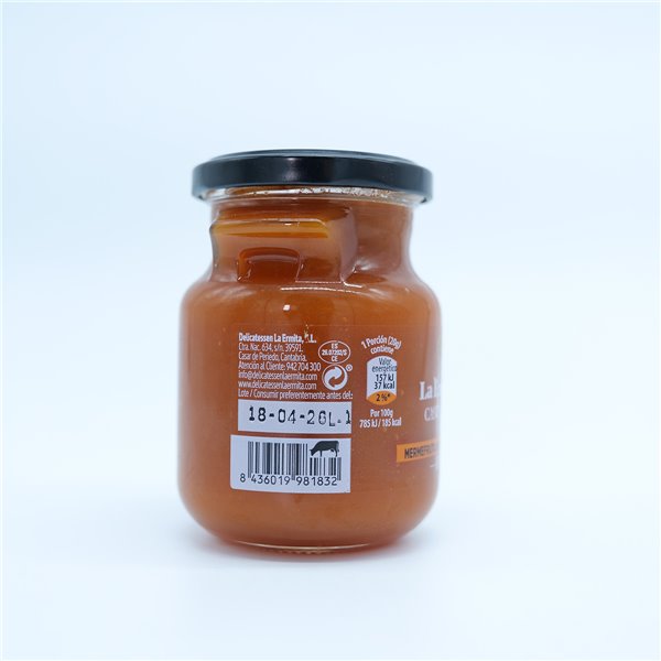 LA ERMITA MermeFruta de Zanahoria, Compota Dulce con 65% Verdura, Toque de Limón, Sin Gluten ni Conservantes, Tarro de Vidrio 275 g-trasera