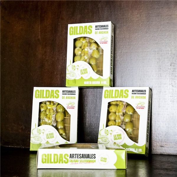LA MAR SALADA, Gilda Artesanal del Cantábrico, en Aceite de Girasol, Tarrinas de 150 grs de 6 unds (Pack de 4)-lateral