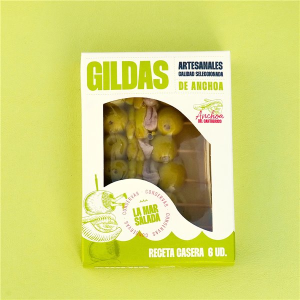 Das Salzige Meer, handwerkliche Gilda aus dem Kantabrischen Meer, in Sonnenblumenöl, Schalen à 150 g, 6 Stück (Packung mit 4)-lateral