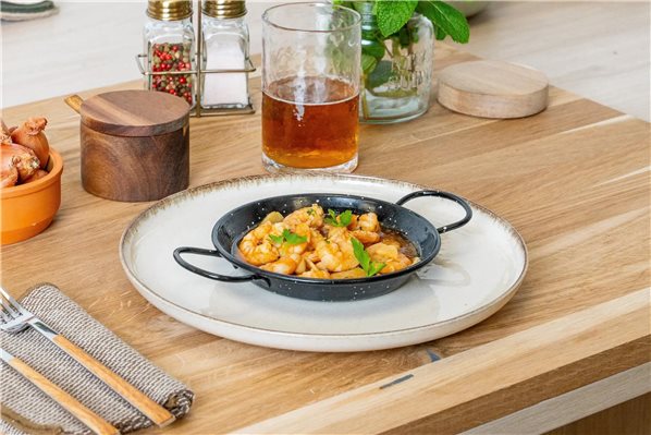 Crevettes à l'ail avec de l'huile d'olive extra vierge biologique-izquierda
