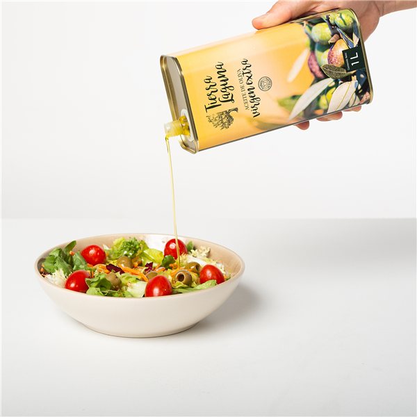 1L Tin – Extra Virgin Olive Oil Multi-Varietal 4 pack (price per unit: €14)-trasera