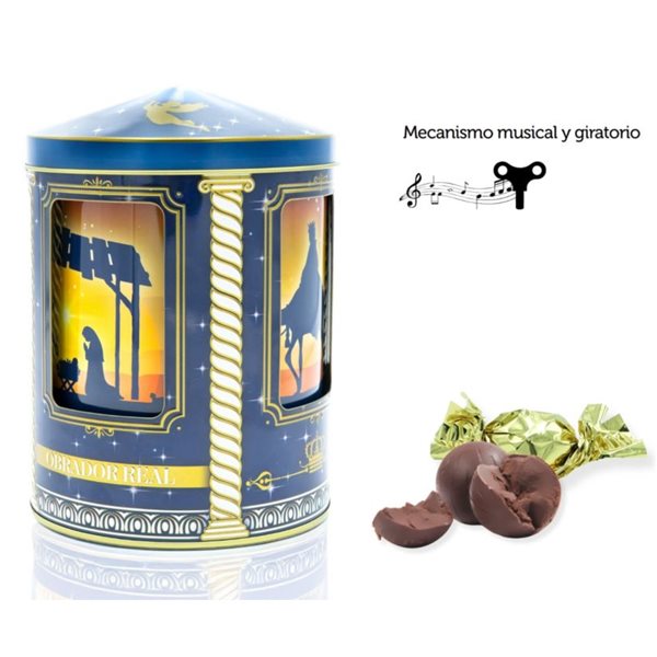 Lata carrusel musical Reyes Magos con bombones 'Obrador Real'-detalle