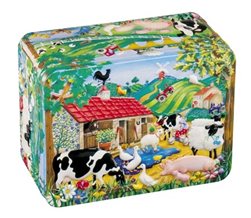 Boîte carrée de bonbons "Ferme"