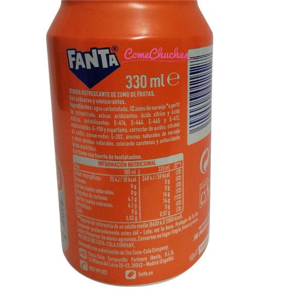 Lata Fanta Naranja 330 ML-detalle
