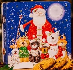 Lata Navideña Perros y Gatos con Galletas