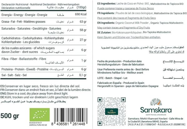 Leche de Coco en Polvo BIO - 500g-detalle