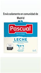 Leche Pascual halbentrahmt Pack 6 X1L (nur Lieferungen in der Gemeinschaft Madrid)