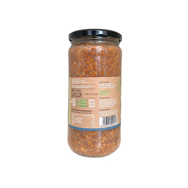 Bio-Linsen gekocht 720g Carlota Organic-detalle