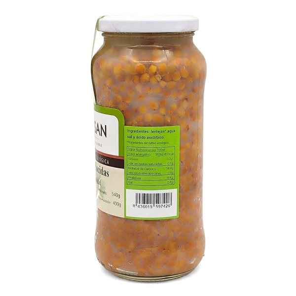 Lentejas Cocidas Ecológicas 400gr-lateral