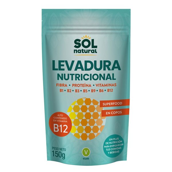 Levadura Nutricional con vit.B 12 150g Sol Natural-lateral